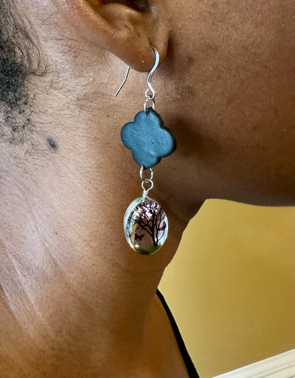 Glass Floral Studs