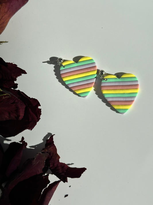 Colorful Striped Hearts