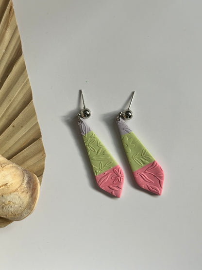 Purple, Green, and Pink Dangles x2