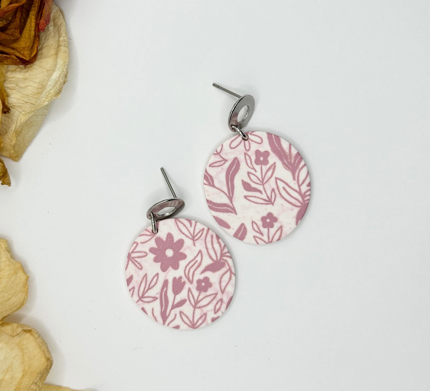 Pink Line Art Dangles