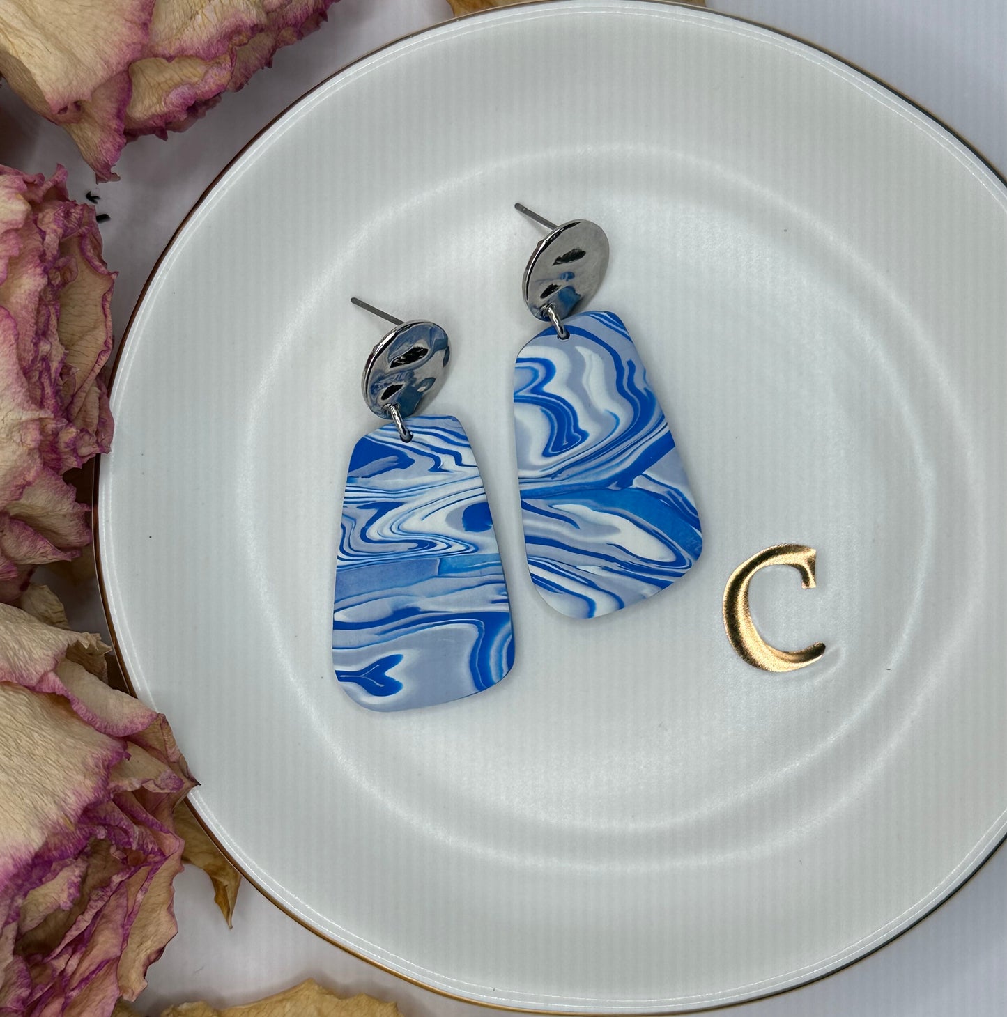 Blue Swirl Dangles