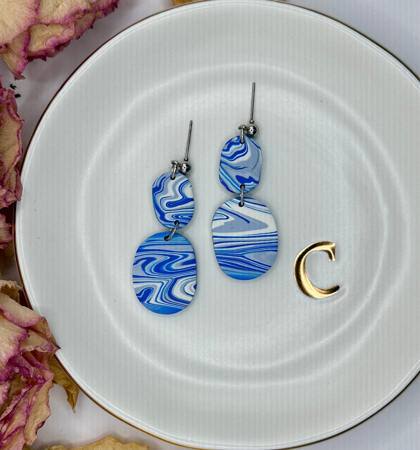 Blue Swirl Dangles